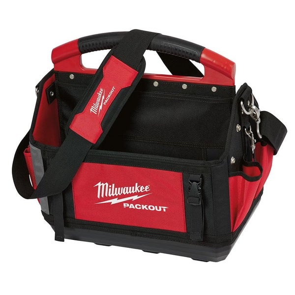 Milwaukee 48228315 PACKOUT 15 Inch 380mm 28 Pocket Jobsite Storage Open Tote Bag Carousel 10