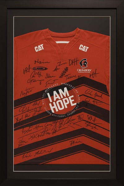 2025 Crusaders Home Jersey – Signed by Squad – Men’s Size L (Framed)63616190378755110
