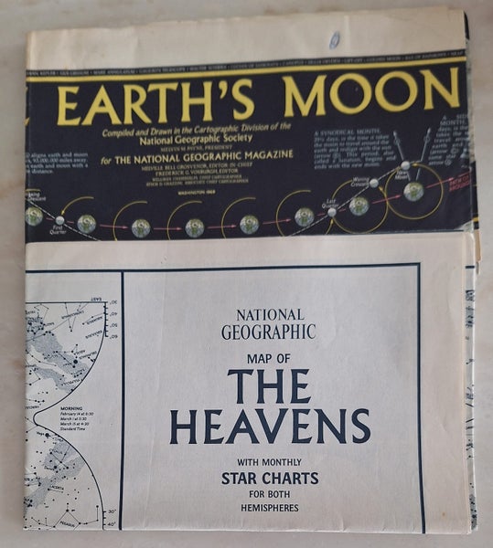 NATIONAL GEOGRAPHIC MAPS "THE HEAVENS" "EARTH'S MOON" Carousel 1