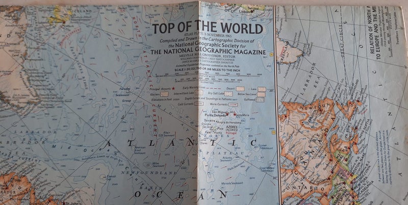 NATIONAL GEOGRAPHIC MAP - TOP OF THE WORLD 1965 Carousel 1