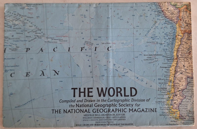 NATIONAL GEOGRAPHIC MAP - THE WORLD 1965 Carousel 1