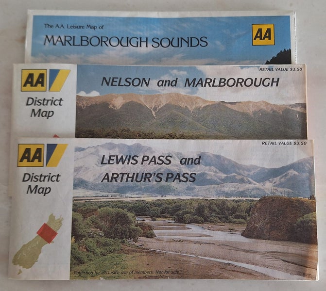 NZ AA NELSON MARLBOROUGH, THE SOUNDS, LEWIS & ARTHURS PASS MAPS Carousel 1