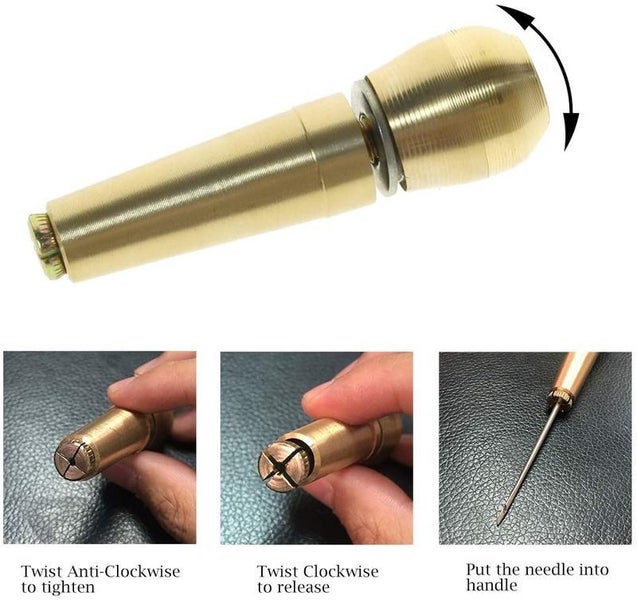 Canvas Leather Sewing Awl Hand Stitcher Kit Tools Carousel 2