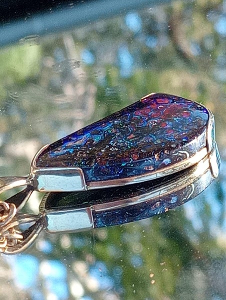 56 cts Australian Boulder Opal 14kt Gold Pendant Carousel 1