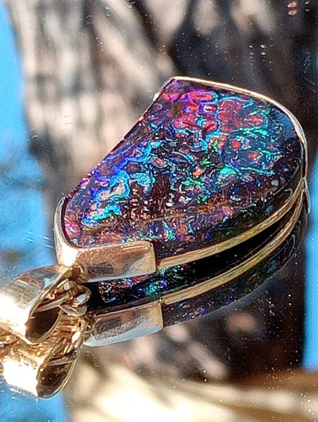 56 cts Australian Boulder Opal 14kt Gold Pendant Carousel 2