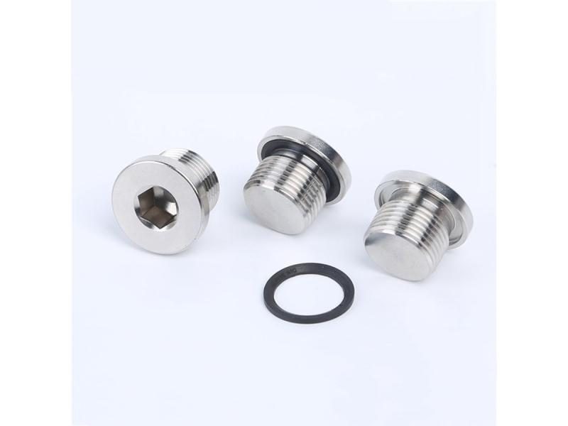 304 Stainless Steel Lnner Six Angle With Flange Oil Plug X 1.5 Male Threaded Carousel 1