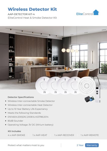 AAP | Wireless Interconnected Smoke & Heat Alarms/Detectors kit | DIY-Friendly Carousel 2