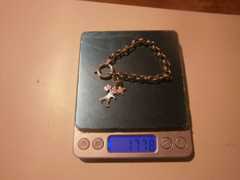 STG SIL. BELCHER CHAIN BRACELET + 2x KAREN WALKER CHARMS (17.8gms) Carousel 8