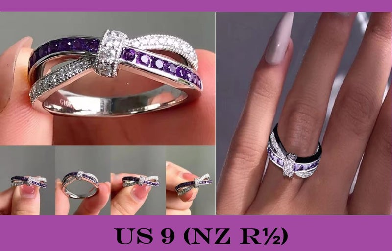 Emerald Green Halo Ring Platinum Plated Size NZ P (US 8) Carousel 1