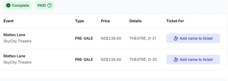 Matteo Lane tickets x 2 Carousel 2