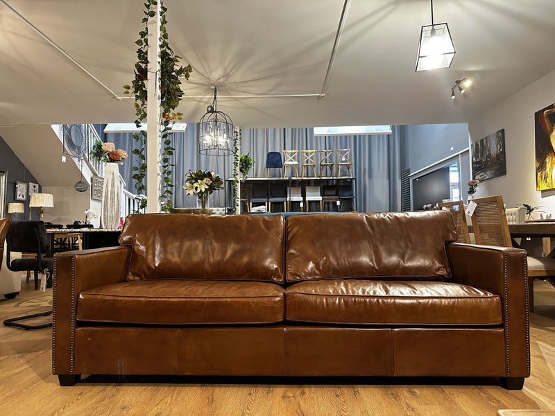 Urbano Interiors - Madison Aged Italian Leather 3 Seater Carousel 1