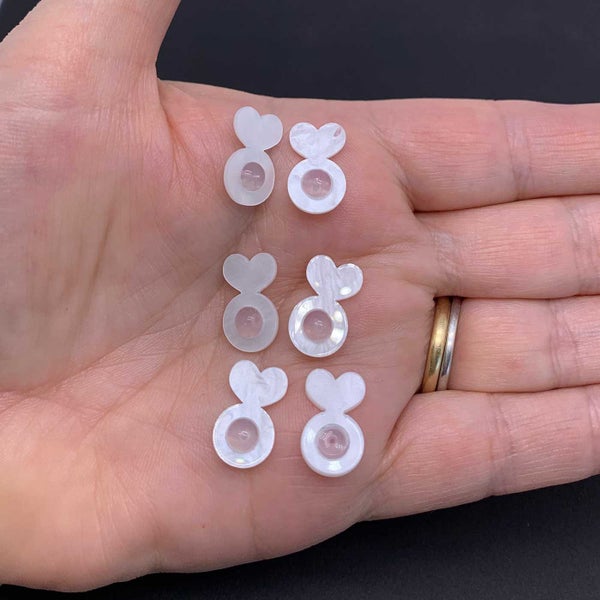 3 Pairs White Acrylic Earring Back Lifters Carousel 2