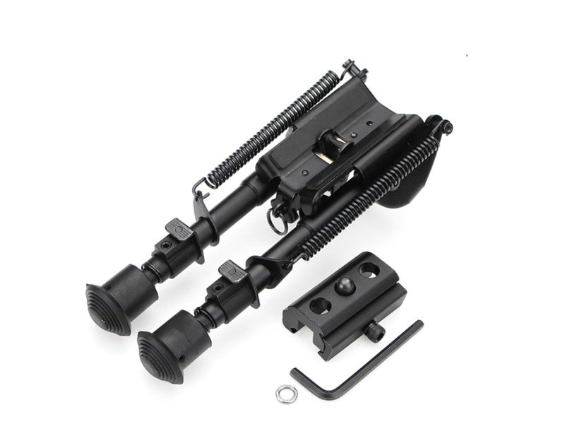 2x Adjustable 6" to 9" Legs Sniper Hunting Rifle Bipod with Sling Swivel Mount Carousel 1