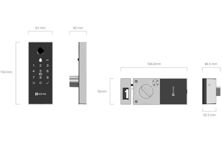 EZVIZ DL03 Pro Wi-Fi Fingerprint Smart Rim Lock Carousel 2