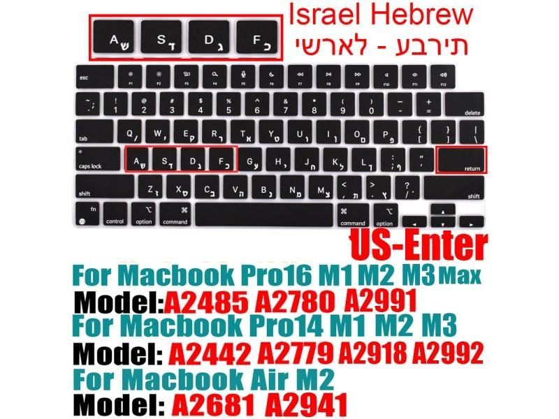 EU/US Layout RU ES FR Keyboard Cover For MacBook M3 Pro14 A2918 A2992 A2779 Pro Carousel 1