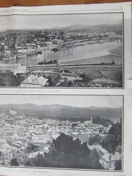 Large panoramic views of Napier & Gisborne.Winkelmann photos.Ex Auck News 1904 Carousel 2