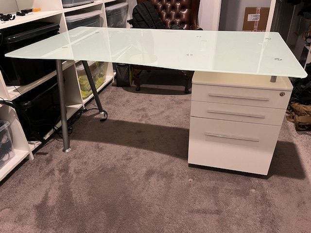 glass top desk Carousel 1