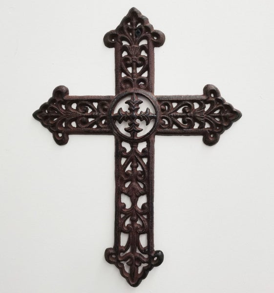 Vintage Cast Iron Wall Mount Cross Carousel 1