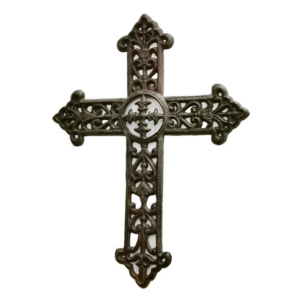 Vintage Cast Iron Wall Mount Cross Carousel 2