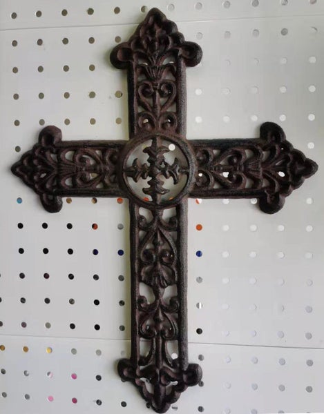 Vintage Cast Iron Wall Mount Cross Carousel 3