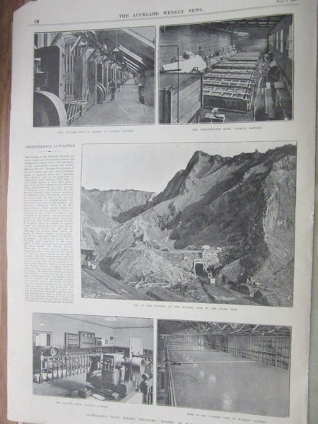 Karangahake gold mining pictures July 1904. Ex Auck News Carousel 2