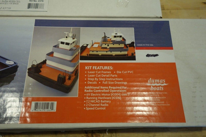 Dumas 1/32 San Pedro River Push Tug Boat 30" Length Kit **NEW IN BOX** Carousel 2
