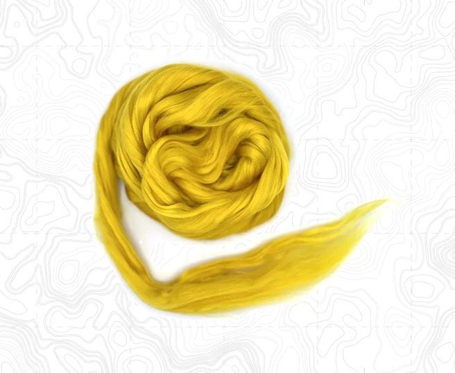 Spinning Nuno Felting Brasilia Yellow A Grade Mulberry Bombyx Silk 10gm Carousel 1