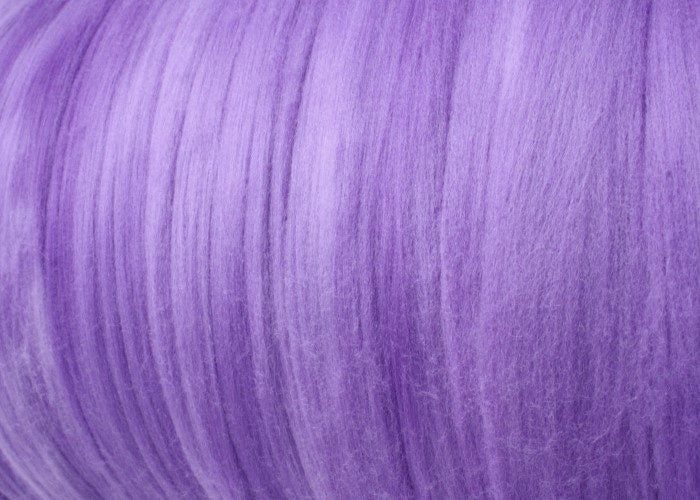 Felting Spinning Jacaranda Hand-Dyed 18.5 micron Merino Roving Fibre 20 gm Carousel 1