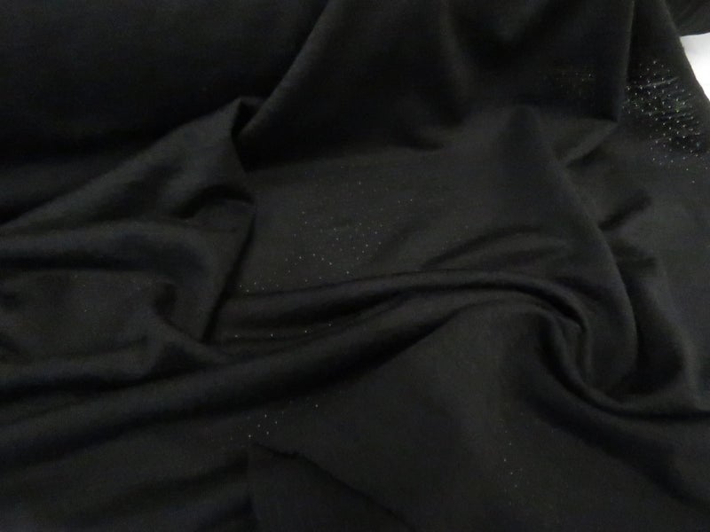 1.5m Sambuck Black 54% merino 46% polyester eyelet fabric 140g - 1.5m Carousel 9