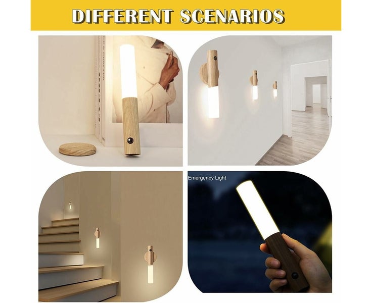 Wooden Motion Sensor Night Lights Magnet Body Sensor Hallway Night Lights Rec Carousel 2