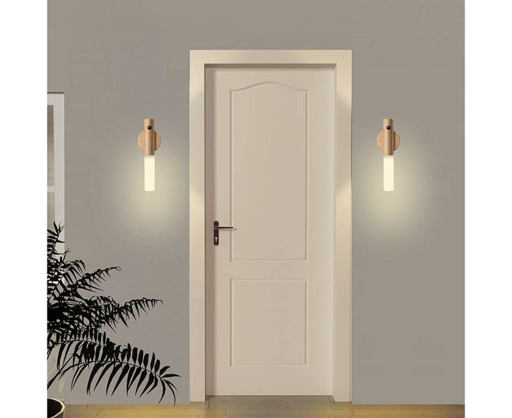 Wooden Motion Sensor Night Lights Magnet Body Sensor Hallway Night Lights Rec Carousel 8