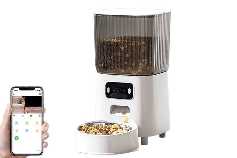5L Automatic Pet Feeder with Camera and Dual Band WiFi White Carousel 1