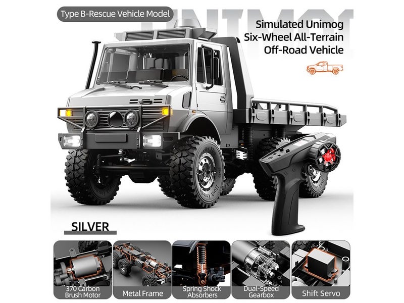 RC Military Truck Toy - 6WD 1/18 Scale Off Road Remote Control Army Crawler Carousel 2
