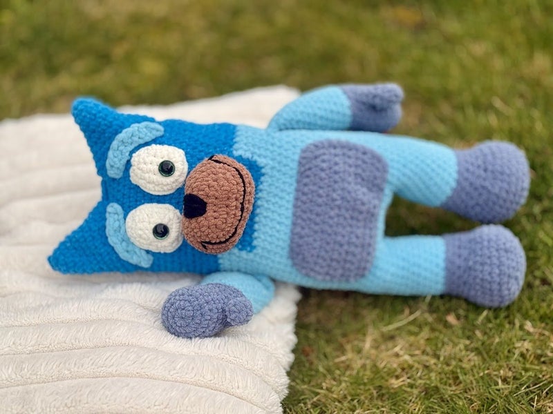 Handmade Crochet Bluey Toy – 46cm Tall – Super Soft Baby Yarn Carousel 2