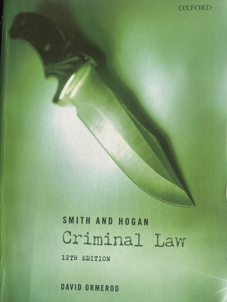 Criminal Law Smith and Hogan OXFORD David Omerod Carousel 1