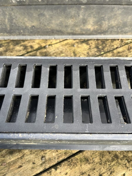 Black Driveway Channel drain with grate - 3m length x 2 Carousel 7