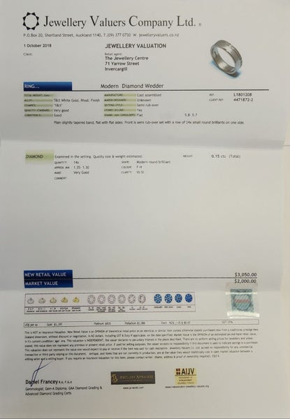 Modern White Gold & Diamond Wedder + Valuation Carousel 10