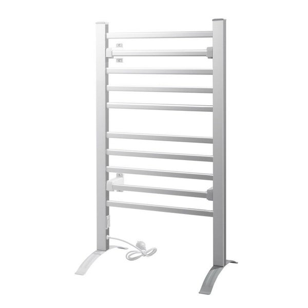 Devanti Electric Heated Towel Rail Rack 10 Bars Freestanding Clothes Dry Warmer Carousel 1