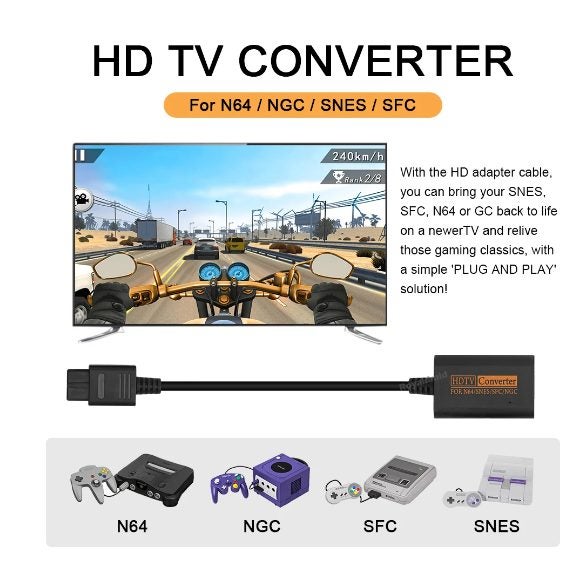 N64 To HDMI 1080P Converter Nintendo64 N64/SNES/NGC/SFC Carousel 4