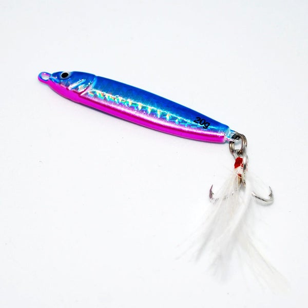Snapper Tackle Kahawai Jig - Holographic Blue Metal Fishing Lure Carousel 1