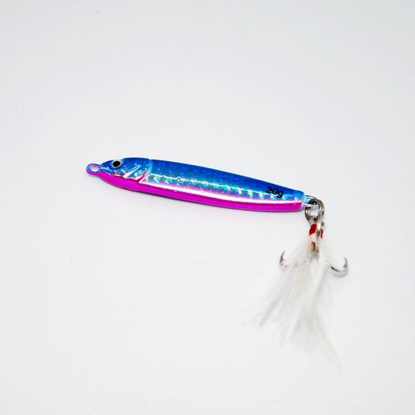 Snapper Tackle Kahawai Jig - Holographic Blue Metal Fishing Lure Carousel 2