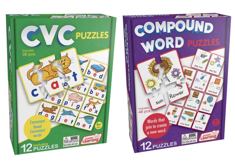 Two children’s educational reading and writing games, new, compound, cvc words Carousel 1