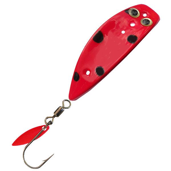 Trout Killer Trolling Lure - Red Black Dots Carousel 1