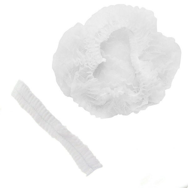 100x Disposable Hair Net Cap Non Anti Dust Stretch Elastic Work Hat Cover Whi Carousel 2