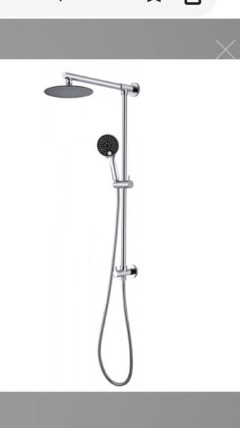 New Vogue- shower tower and rain head chrome with black faceplates Carousel 1