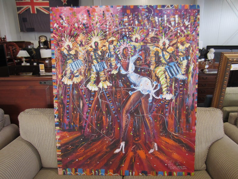 Helcio Fernandes 'Rio de Janeiro' Original Canvas Painting Carousel 1