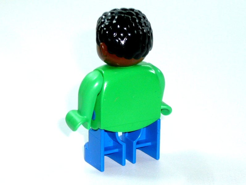 ®™DUPLO TRAIN - Figure Male, Green Jacket, Black Hair, Brown Head ~Retired 2002~ Carousel 3