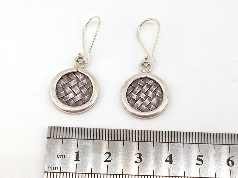 925 Sterling Silver Woven Dangle Earrings | Oxidized Finish | 17mm | Gift Boxed63617622923522112