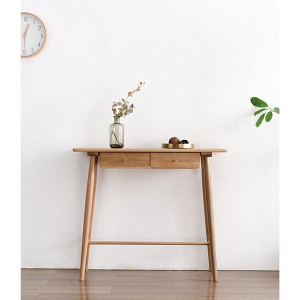 Natural Solid Oak Console Table Carousel 2