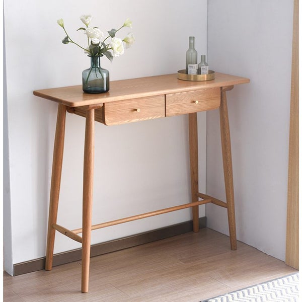 Natural Solid Oak Console Table Carousel 1